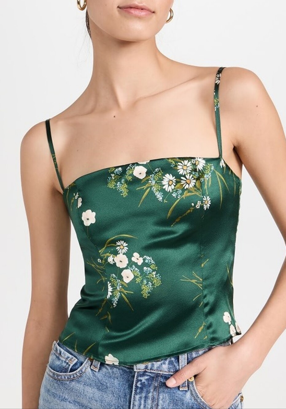 Reformation Greek Silk Floral Overland Top Blouse